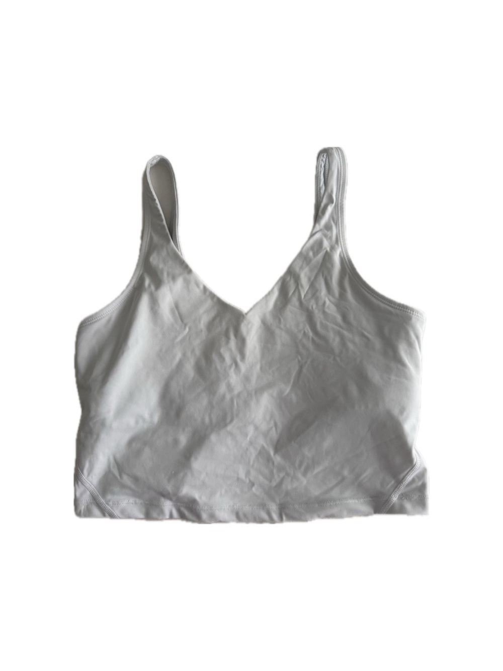 White V-Neck Cropped Tank Top